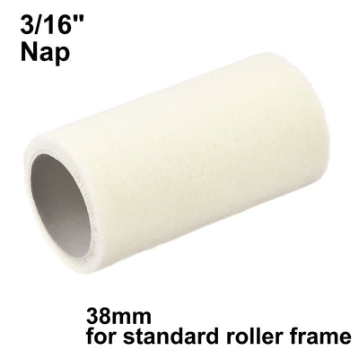 Harfington Paint Roller Cover 4 Inch x 3/16" Nap Mini Wool Brush for Household Wall Painting Treatment 6Pcs