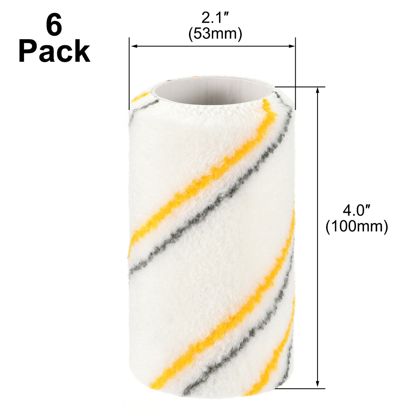 Harfington Paint Roller Cover 4 Inch x 1/4" Nap Mini Acrylic Fibers Brush for Household Wall Painting Treatment 6Pcs
