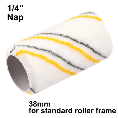 Harfington Paint Roller Cover 4 Inch x 1/4" Nap Mini Acrylic Fibers Brush for Household Wall Painting Treatment 6Pcs
