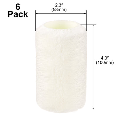 Harfington Paint Roller Cover 4 Inch x 3/8" Nap Mini High Elasticity Fiber Brush for Household Wall Painting Treatment 6Pcs