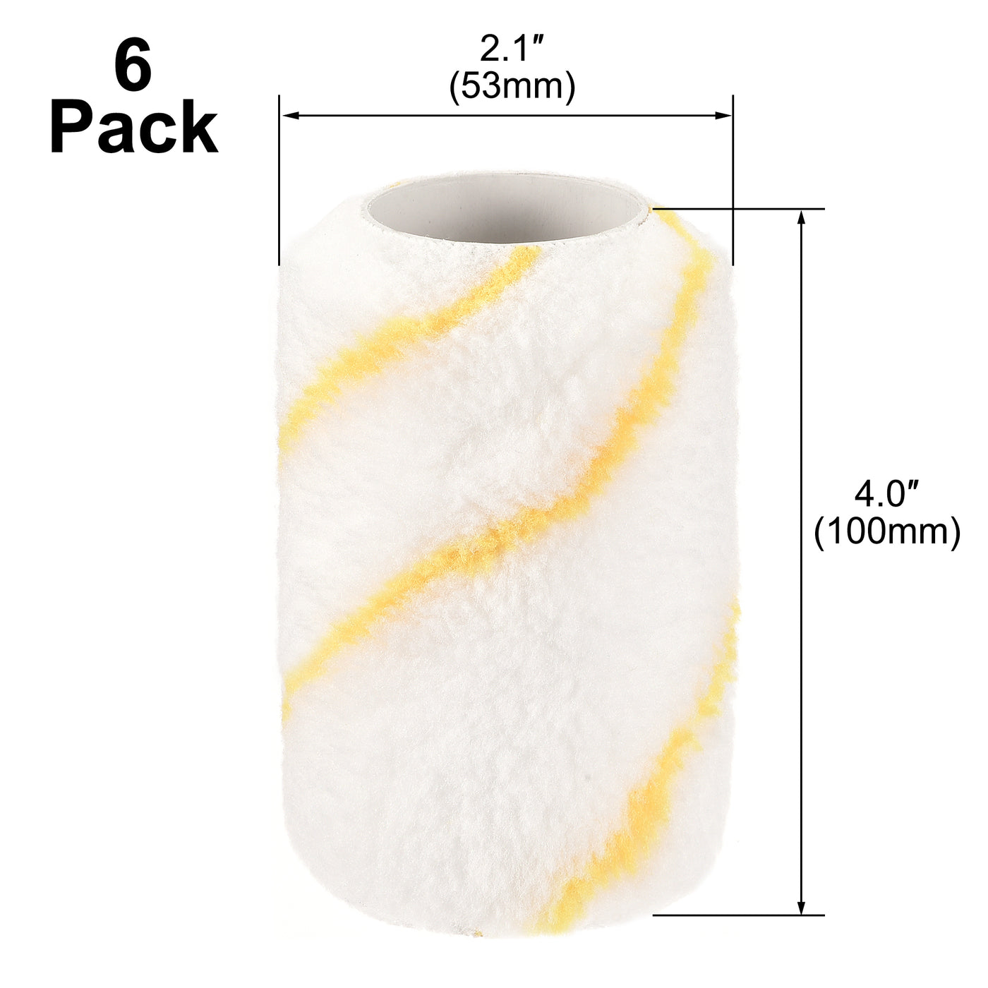 Harfington Paint Roller Cover 4 Inch x 1/2" Nap Mini Microfiber Brush for Household Wall Painting Treatment 6Pcs