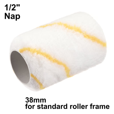 Harfington Paint Roller Cover 4 Inch x 1/2" Nap Mini Microfiber Brush for Household Wall Painting Treatment 6Pcs