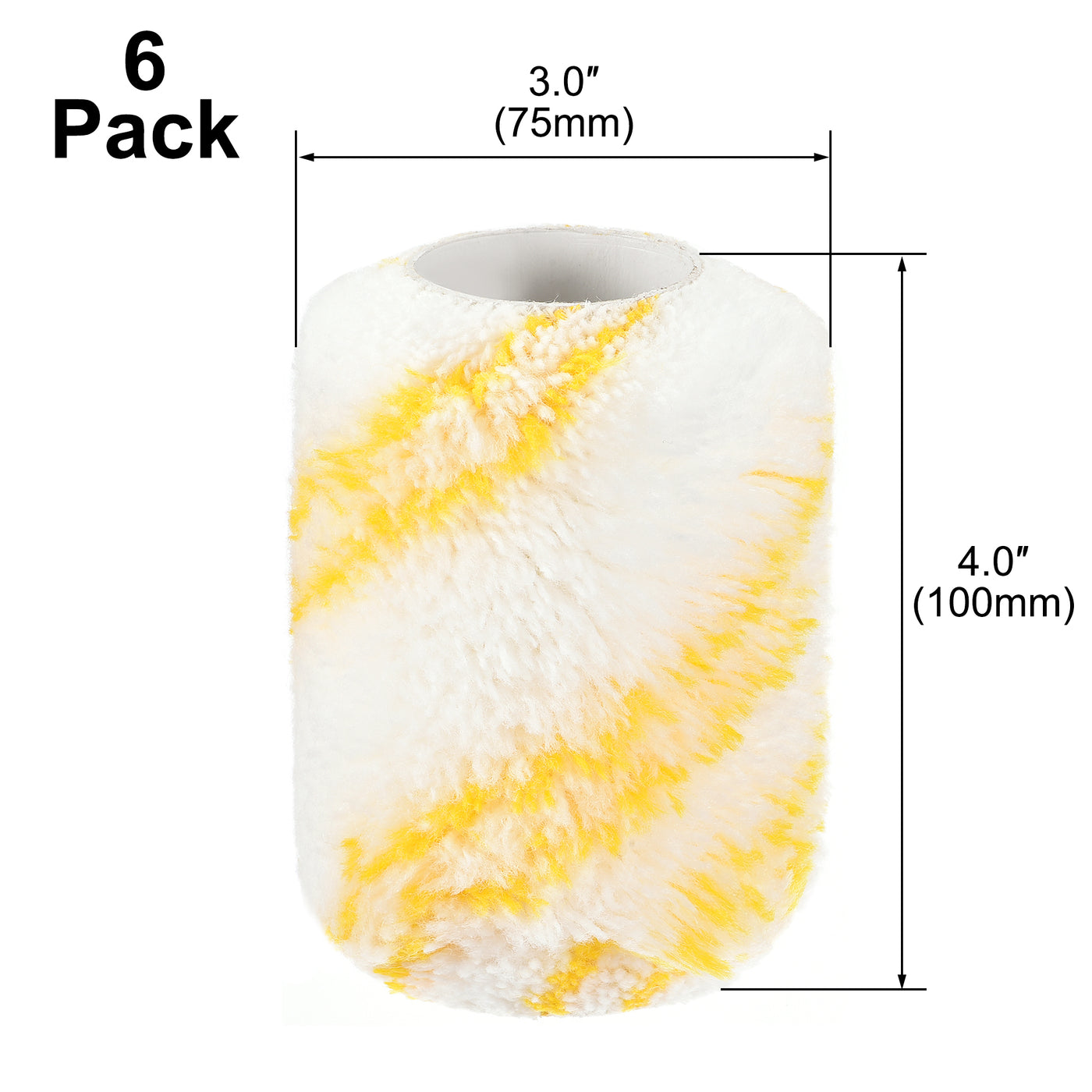 Harfington Paint Roller Cover 4 Inch x 3/4" Nap Mini Acrylic Fibers Brush for Household Wall Painting Treatment 6Pcs