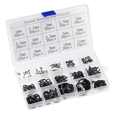 Harfington E-Clip Circlip 400Pcs 15-Size External Retaining Shaft Ring Carbon Steel Set