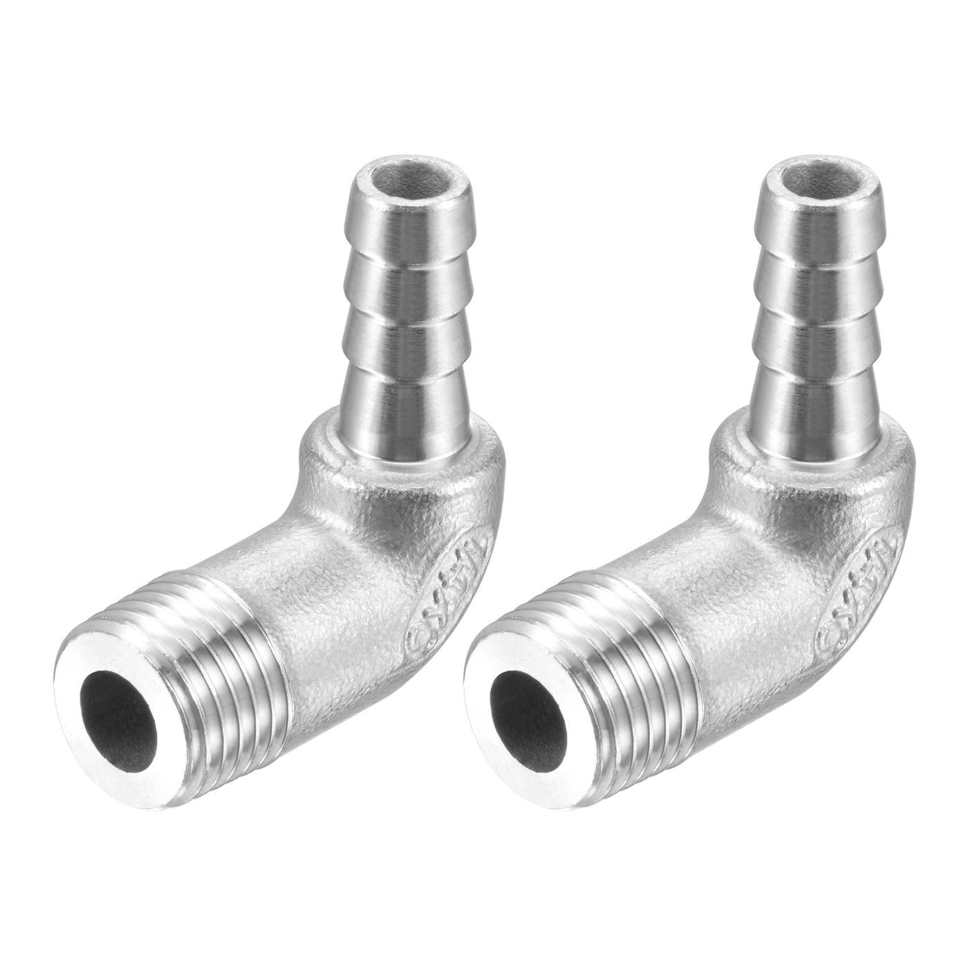 Harfington 304 Stainless Steel Hose Barb Fittings Elbow Barbed G Male Pipe Connector Adapter for Water Fuel Air