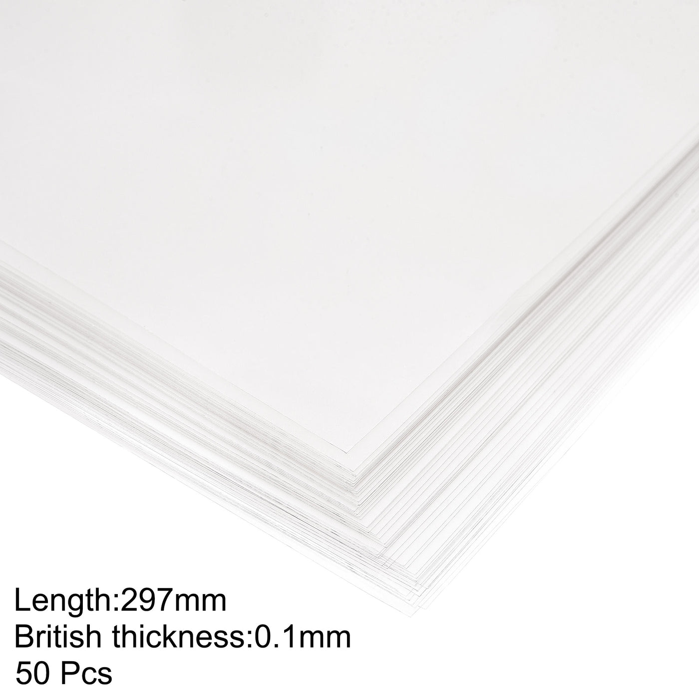 Harfington 0.1mm Thick A4 Size Clear PVC Sheet 297mm x 210mm Transparent Rigid Plastic Sheet,Office,DIY Cutting,50pcs