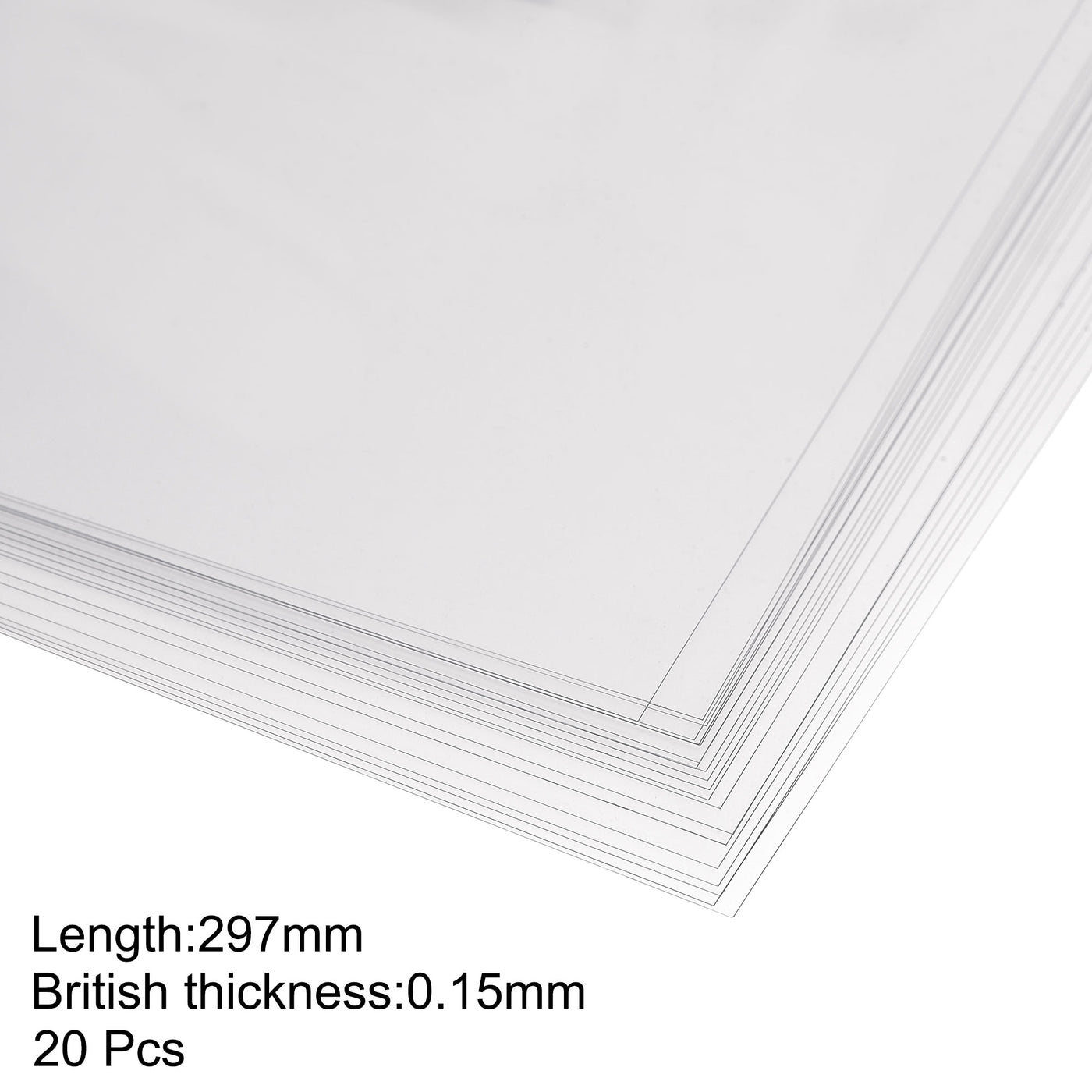 Harfington 0,15 mm dicke, transparente PVC-Folie im A4-Format, 297 mm x 210 mm, flexibler Abdeckschutz, Büro, DIY-Schneiden, 20 Stück