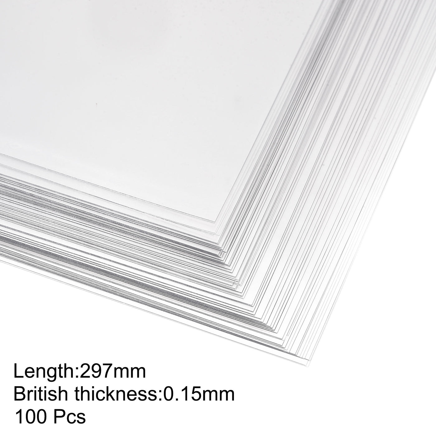 Harfington 0,15 mm dick, transparente PVC-Folie im A4-Format, 297 mm x 210 mm, flexibler Abdeckschutz, Büro, DIY-Schneiden, 100 Stück