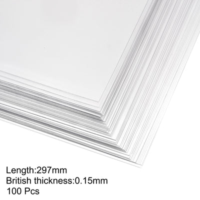 Harfington 0,15 mm dick, transparente PVC-Folie im A4-Format, 297 mm x 210 mm, flexibler Abdeckschutz, Büro, DIY-Schneiden, 100 Stück