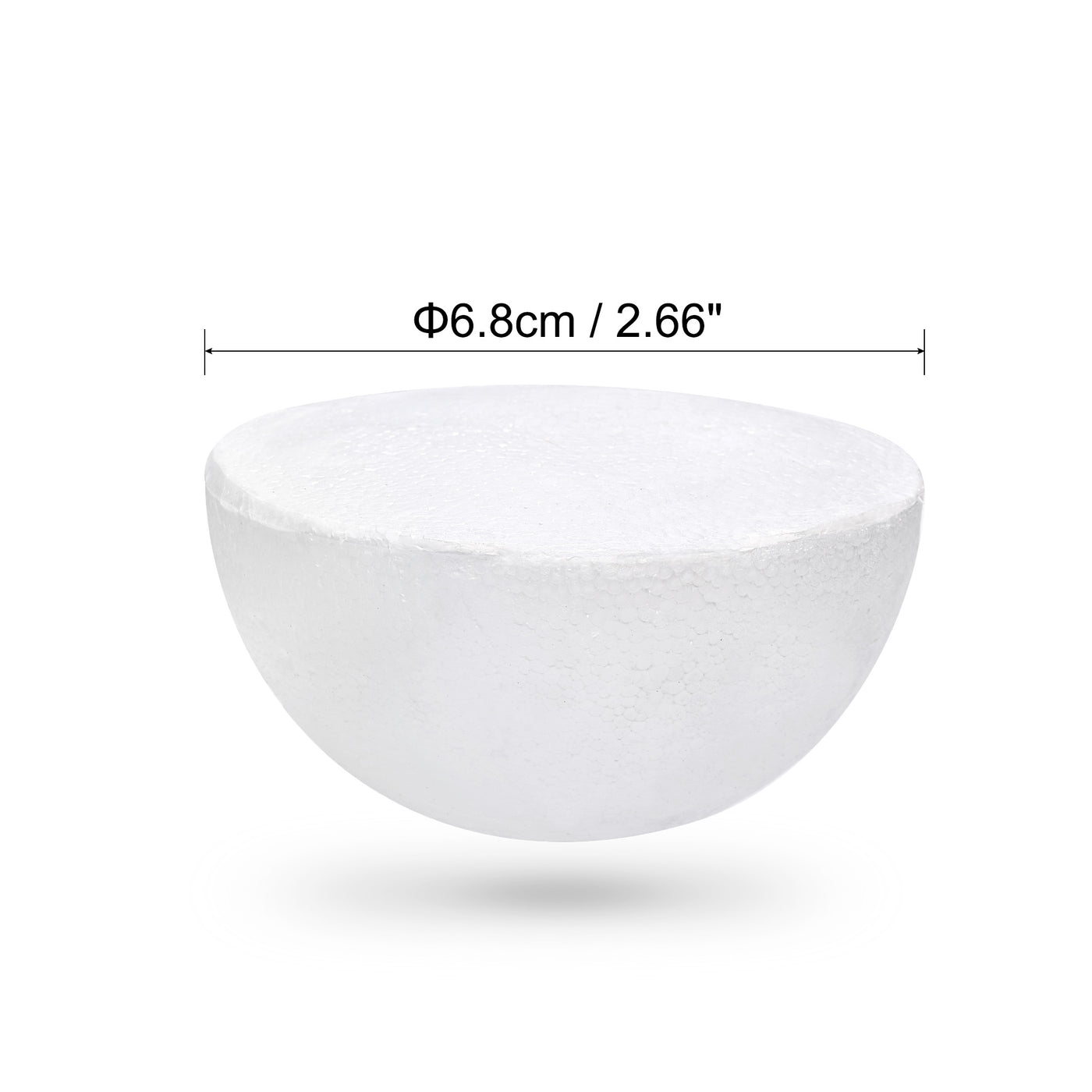 Harfington 18Pcs 2.66" White Polystyrene Foam Solid Balls Two Halves for Art and Craft Use