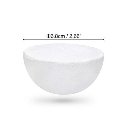 Harfington 18Pcs 2.66" White Polystyrene Foam Solid Balls Two Halves for Art and Craft Use