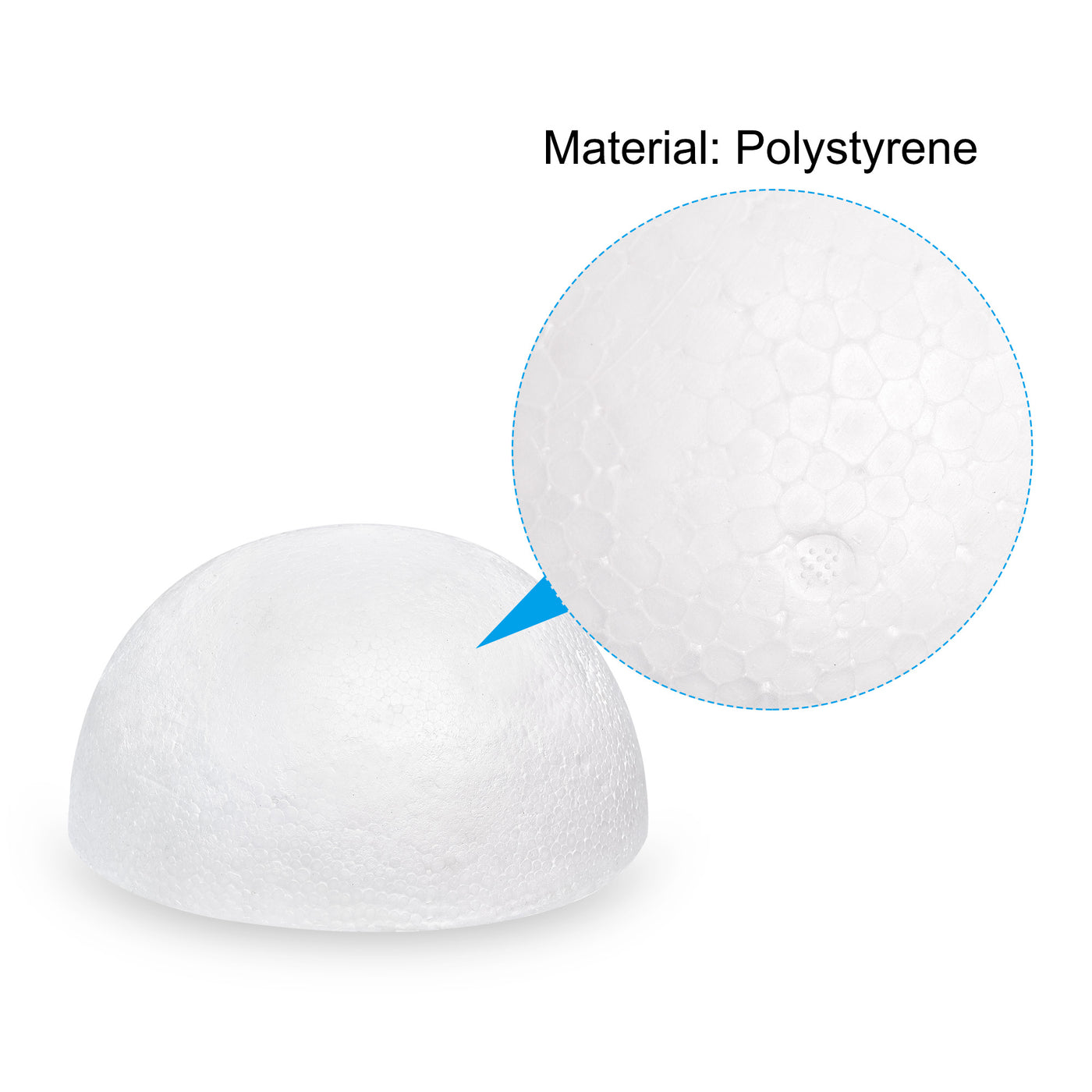 Harfington 18Pcs 2.66" White Polystyrene Foam Solid Balls Two Halves for Art and Craft Use