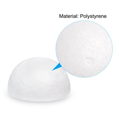 Harfington 18Pcs 2.66" White Polystyrene Foam Solid Balls Two Halves for Art and Craft Use