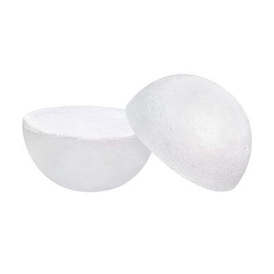 Harfington 18Pcs 2.66" White Polystyrene Foam Solid Balls Two Halves for Art and Craft Use