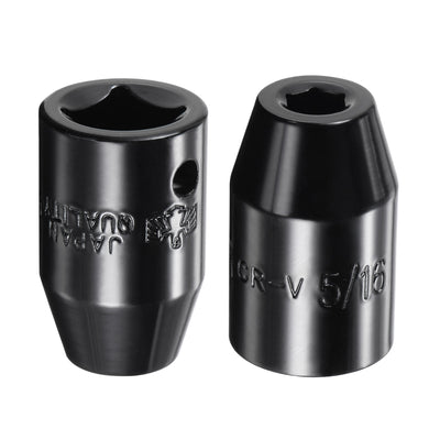 Harfington Square Drive 6-Point Impact Socket, CR-V Steel, Shallow SAE Sizes