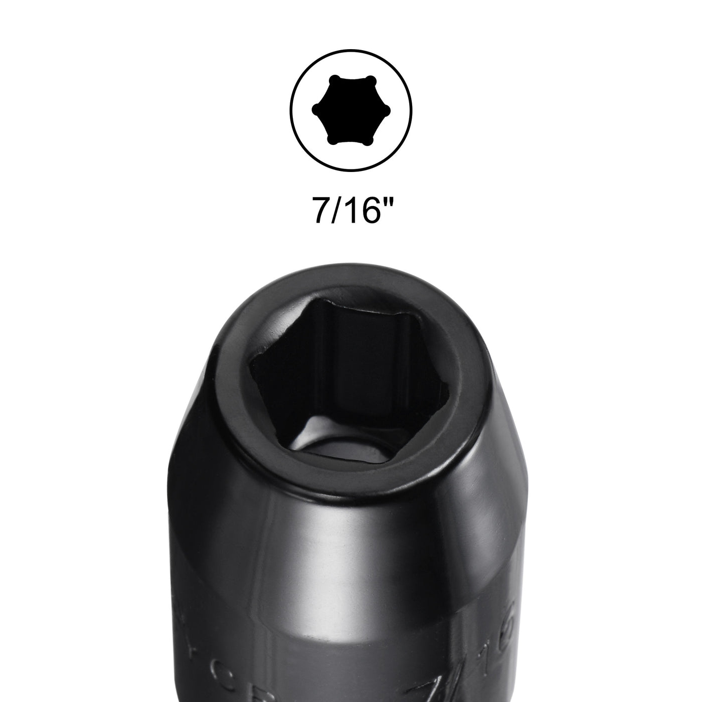 Harfington Square Drive 6-Point Impact Socket, CR-V Steel, Shallow SAE Sizes