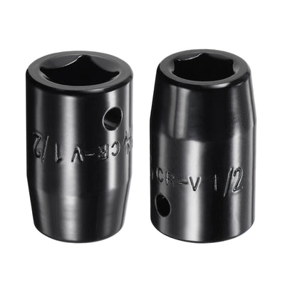 Harfington Square Drive 6-Point Impact Socket, CR-V Steel, Shallow SAE Sizes