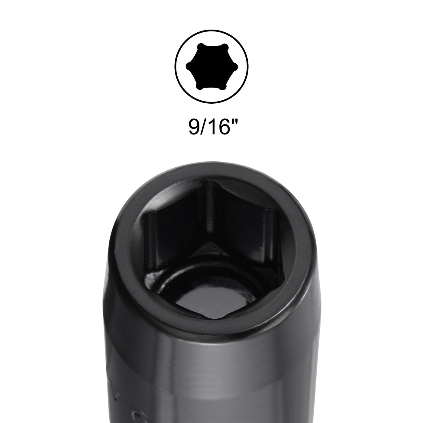 Harfington Square Drive 6-Point Impact Socket, CR-V Steel, Shallow SAE Sizes