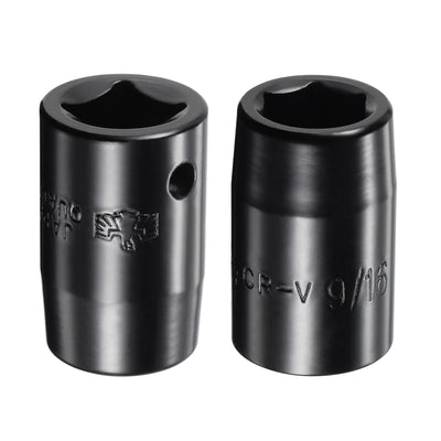 Harfington Square Drive 6-Point Impact Socket, CR-V Steel, Shallow SAE Sizes