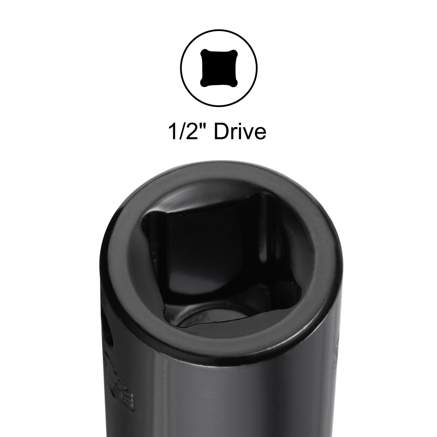 Harfington Square Drive 6-Point Impact Socket, CR-V Steel, Shallow SAE Sizes