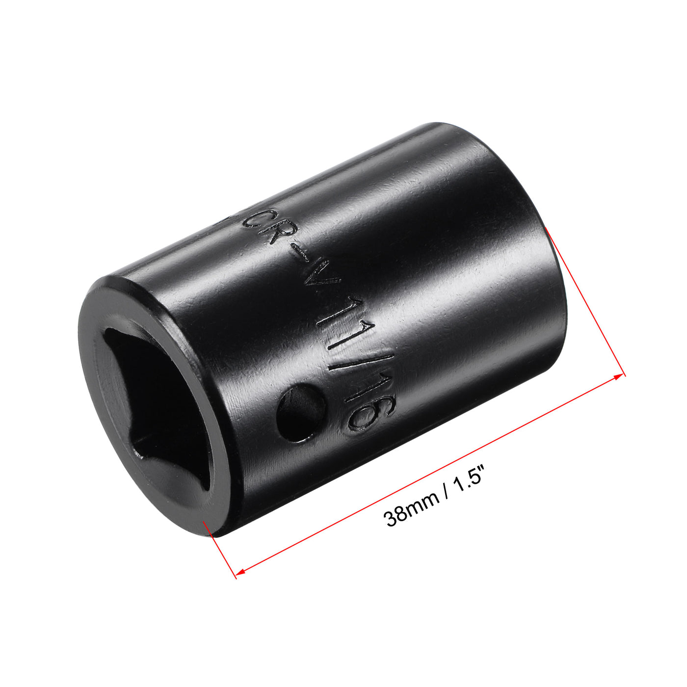 Harfington Square Drive 6-Point Impact Socket, CR-V Steel, Shallow SAE Sizes