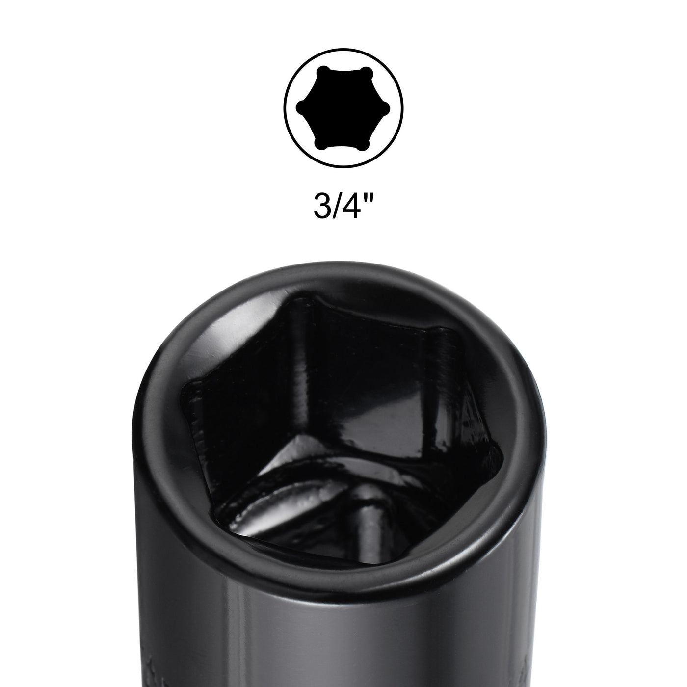 Harfington Square Drive 6-Point Impact Socket, CR-V Steel, Shallow SAE Sizes