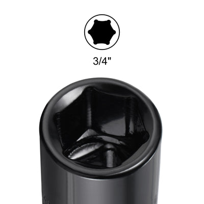 Harfington Square Drive 6-Point Impact Socket, CR-V Steel, Shallow SAE Sizes