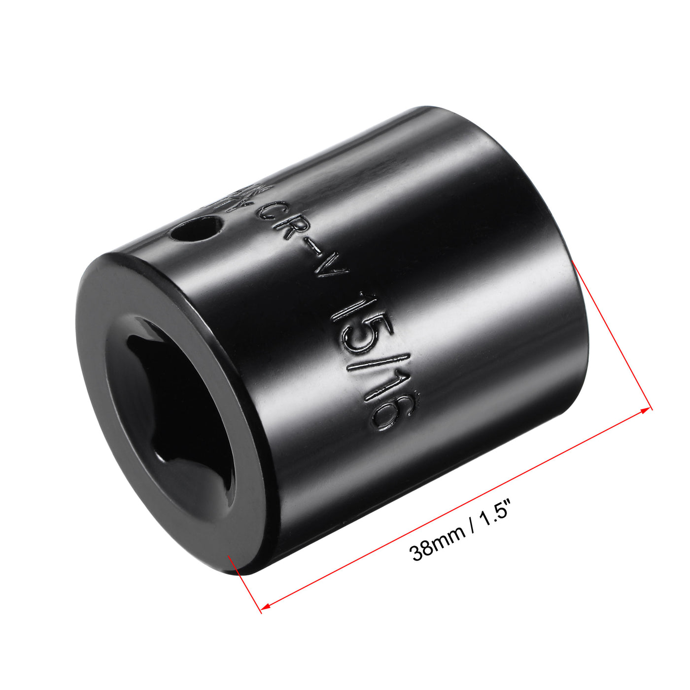 Harfington Square Drive 6-Point Impact Socket, CR-V Steel, Shallow SAE Sizes