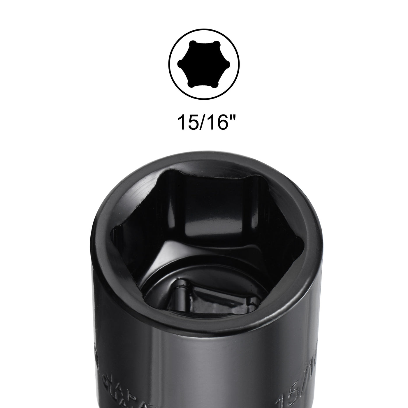 Harfington Square Drive 6-Point Impact Socket, CR-V Steel, Shallow SAE Sizes