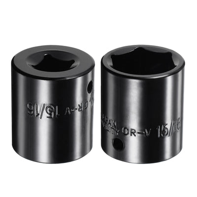 Harfington Square Drive 6-Point Impact Socket, CR-V Steel, Shallow SAE Sizes