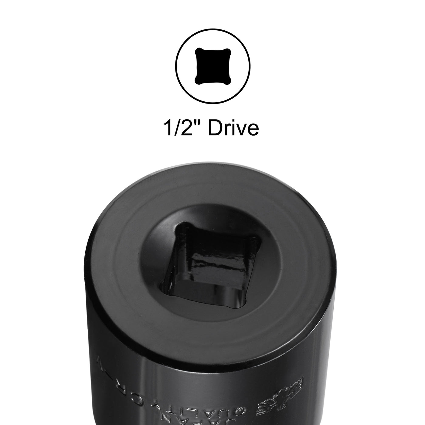 Harfington Square Drive 6-Point Impact Socket, CR-V Steel, Shallow SAE Sizes