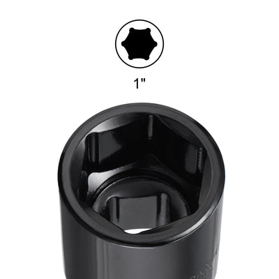Harfington Square Drive 6-Point Impact Socket, CR-V Steel, Shallow SAE Sizes