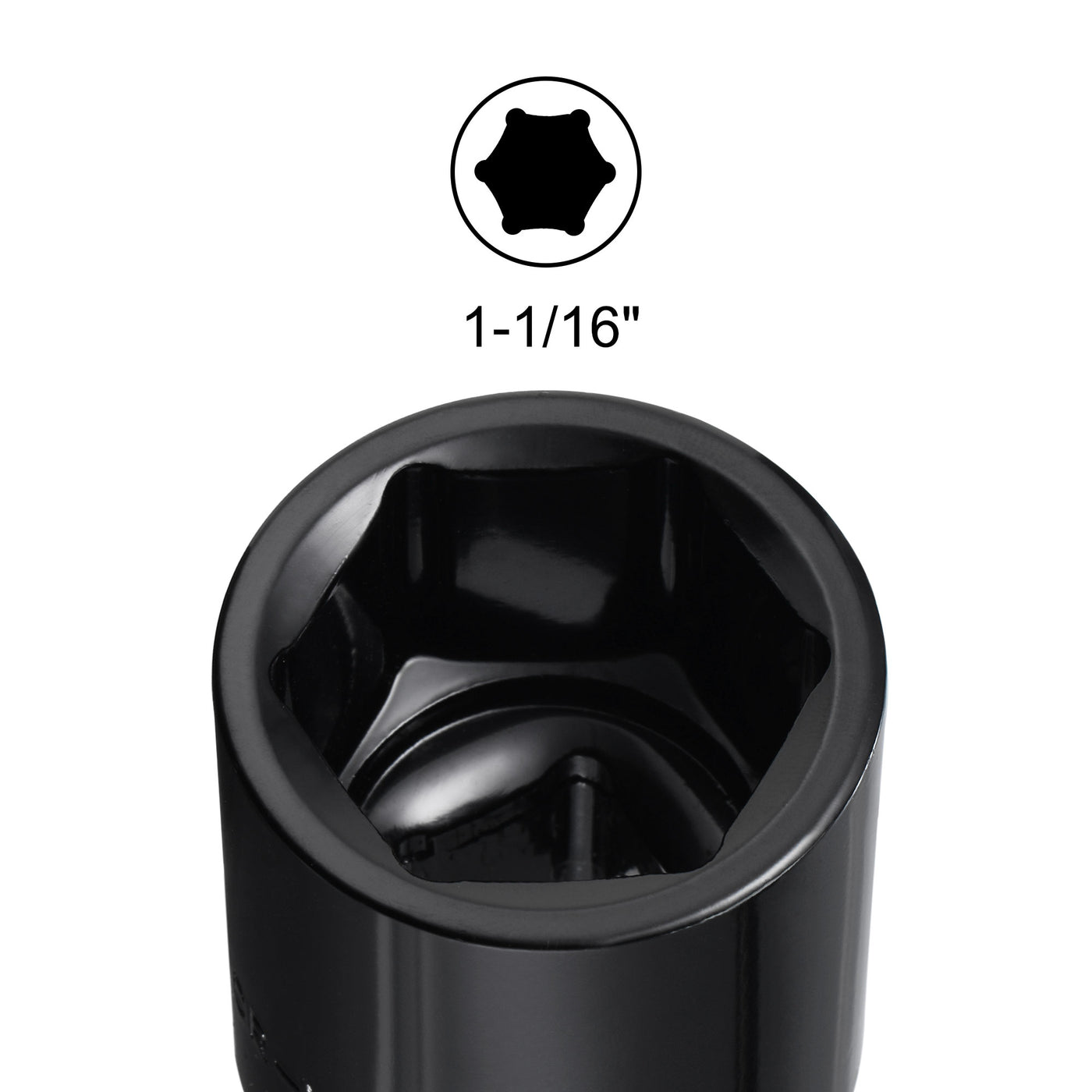 Harfington Square Drive 6-Point Impact Socket, CR-V Steel, Shallow SAE Sizes