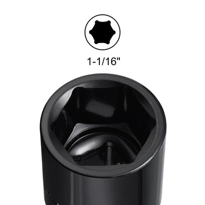 Harfington Square Drive 6-Point Impact Socket, CR-V Steel, Shallow SAE Sizes