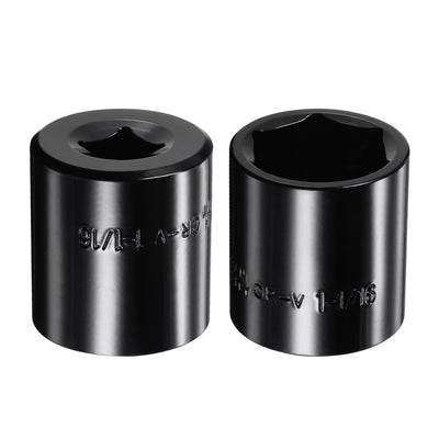Harfington Square Drive 6-Point Impact Socket, CR-V Steel, Shallow SAE Sizes
