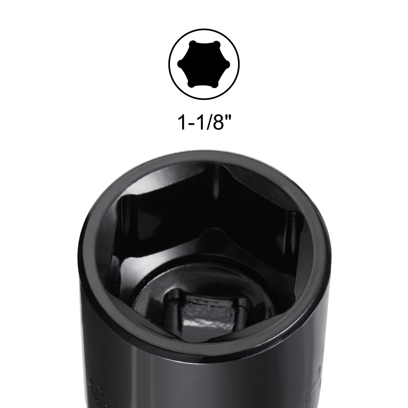 Harfington Square Drive 6-Point Impact Socket, CR-V Steel, Shallow SAE Sizes