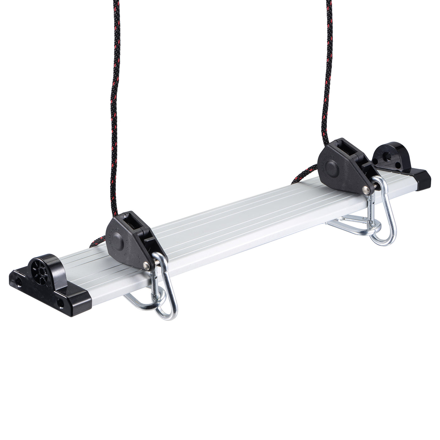 Harfington Adjustable Rope Hanger Crimped 1/8" 75lb Capacity Per Ratchet with Carabiner S Hook for Gardening Grow Light Fixtures, 2 in 1 Set