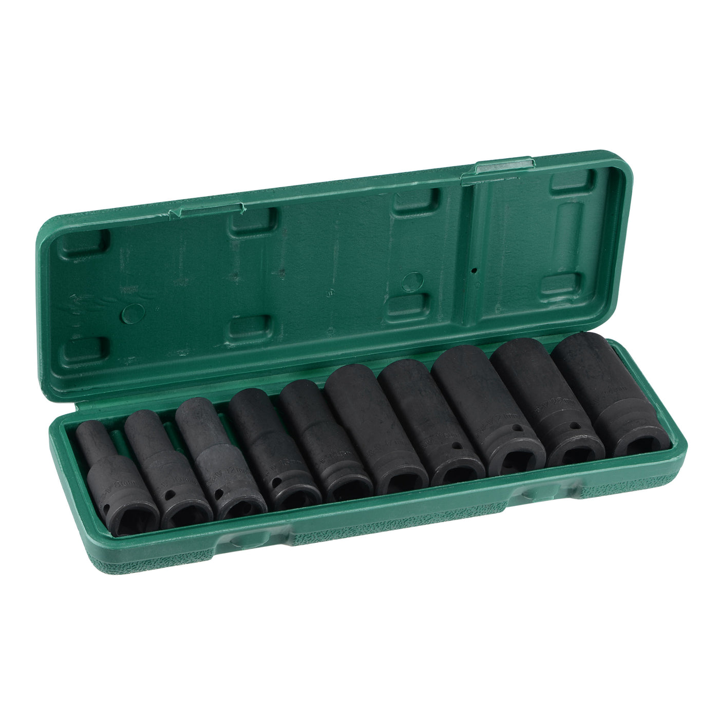 Harfington 1/2-Inch Drive Deep 6-Point Impact Socket Set, Metric, CR-MO, 10-Piece (8mm - 24mm)
