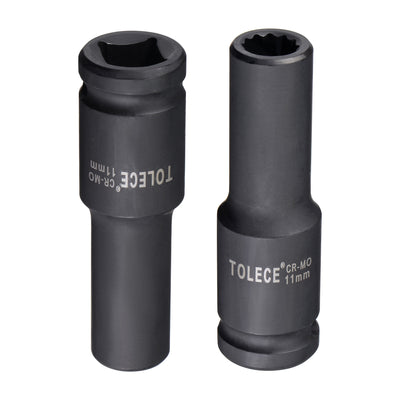 Harfington Square Drive 12-Point Deep Impact Socket, CR-MO Steel, Metric