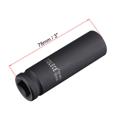 Harfington Square Drive 12-Point Deep Impact Socket, CR-MO Steel, Metric