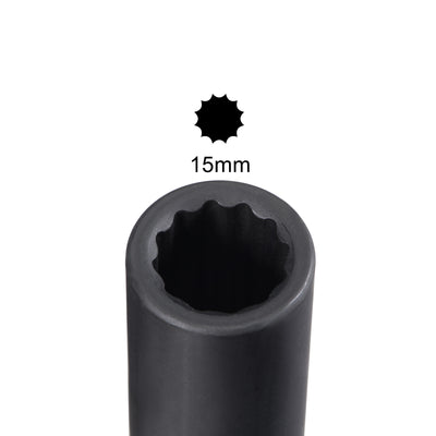 Harfington Square Drive 12-Point Deep Impact Socket, CR-MO Steel, Metric