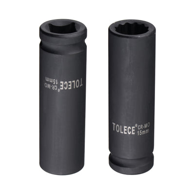 Harfington Square Drive 12-Point Deep Impact Socket, CR-MO Steel, Metric