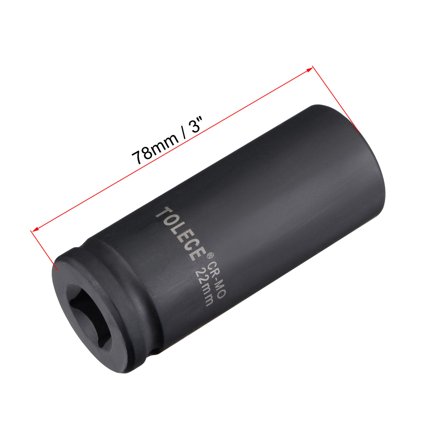 Harfington Square Drive 12-Point Deep Impact Socket, CR-MO Steel, Metric