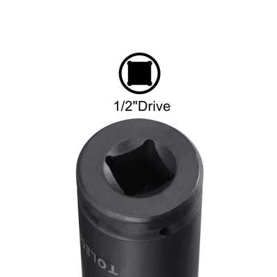 Harfington Square Drive 12-Point Deep Impact Socket, CR-MO Steel, Metric