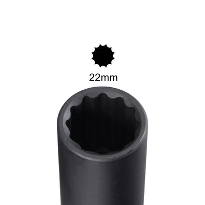 Harfington Square Drive 12-Point Deep Impact Socket, CR-MO Steel, Metric