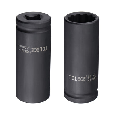 Harfington Square Drive 12-Point Deep Impact Socket, CR-MO Steel, Metric