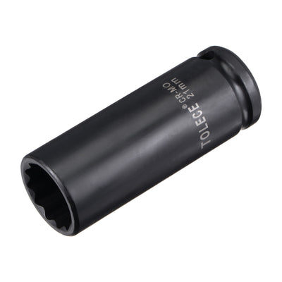 Harfington Square Drive 12-Point Deep Impact Socket, CR-MO Steel, Metric