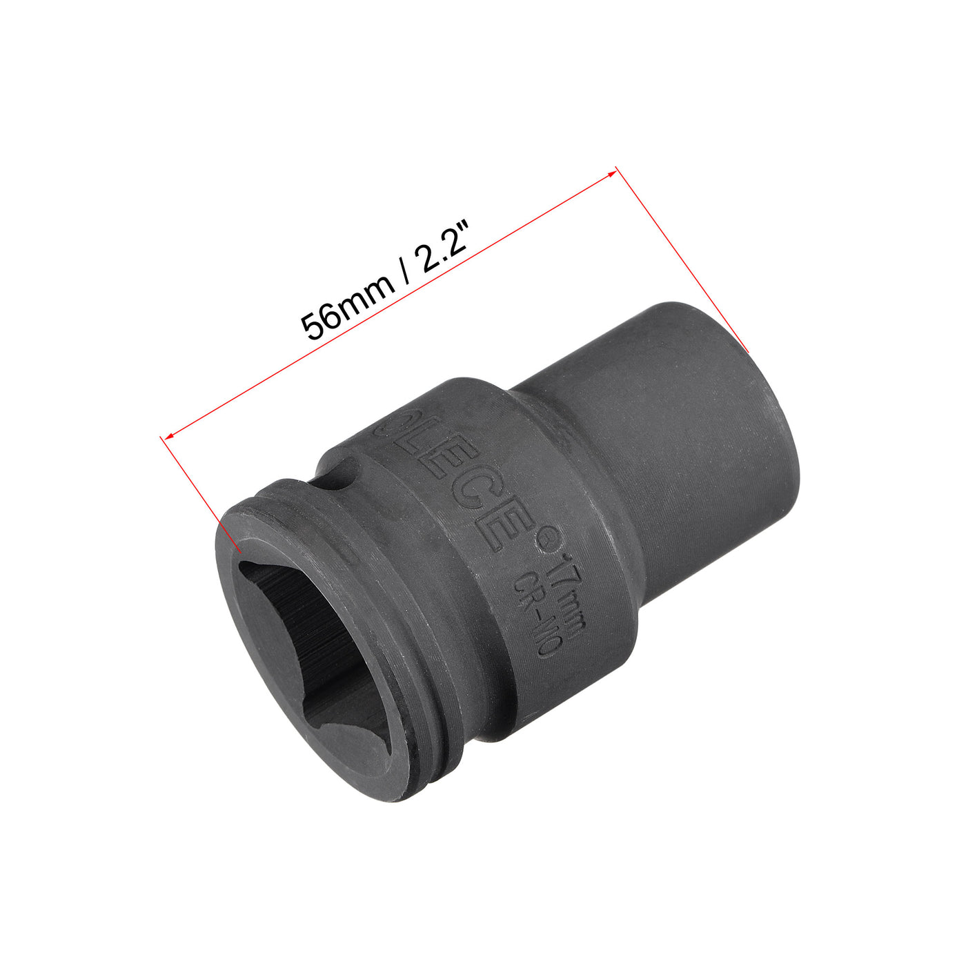 Harfington Square Drive 12-Point Impact Socket, CR-MO Steel, Standard Metric