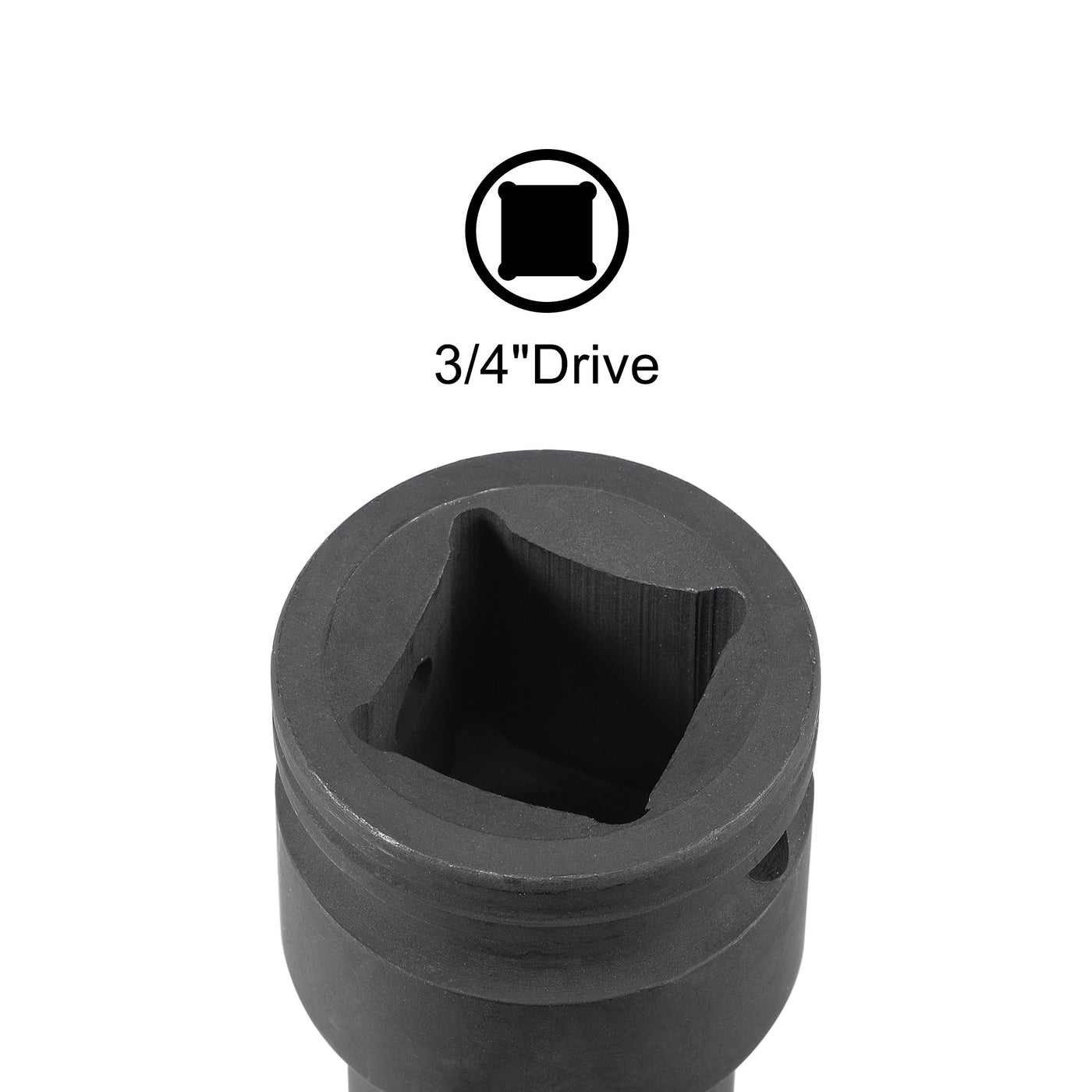 Harfington Square Drive 12-Point Impact Socket, CR-MO Steel, Standard Metric
