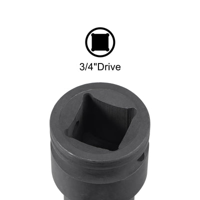 Harfington Square Drive 12-Point Impact Socket, CR-MO Steel, Standard Metric